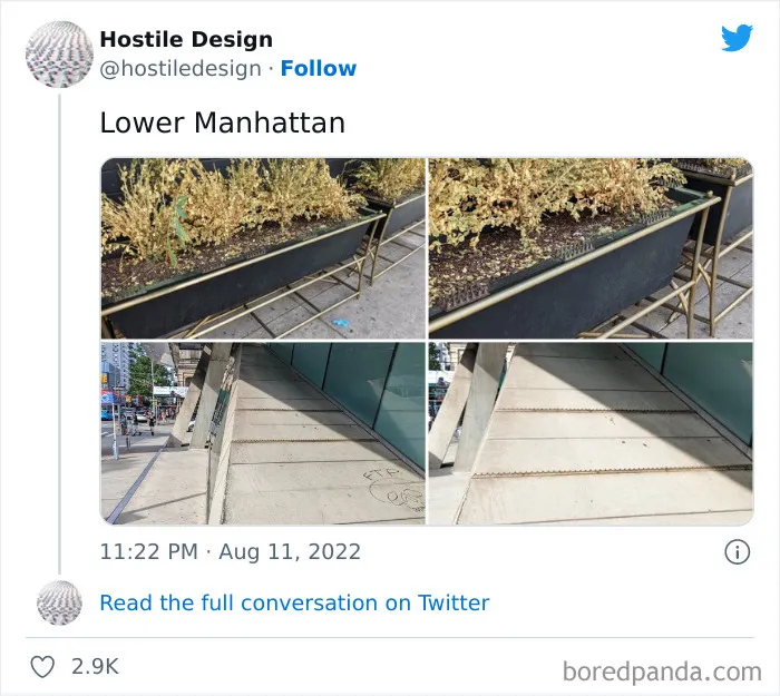 "Hostile Design": This Twitter Account Is Sharing 35 Sad And Infuriating Examples Of Design Against Humanity