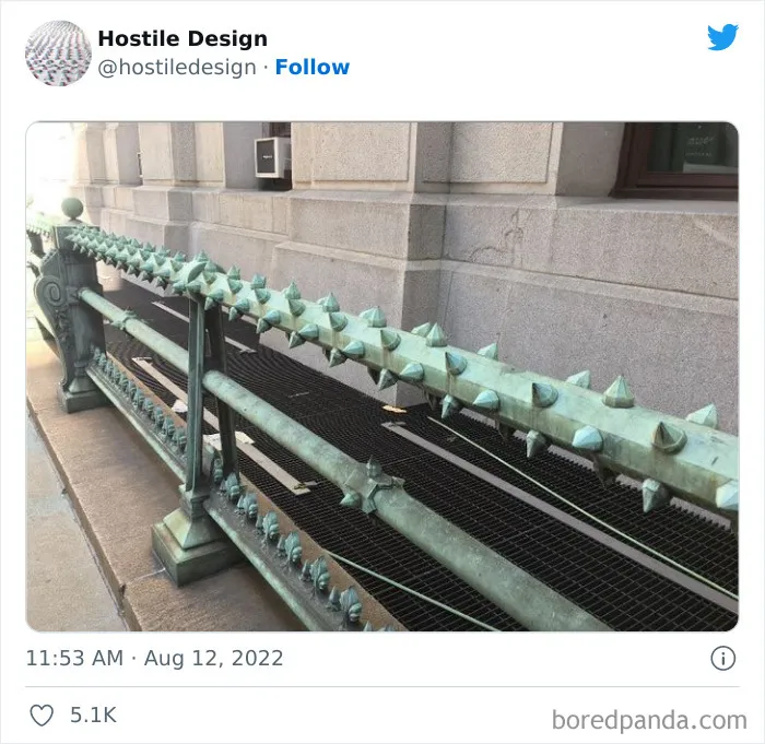 "Hostile Design": This Twitter Account Is Sharing 35 Sad And Infuriating Examples Of Design Against Humanity