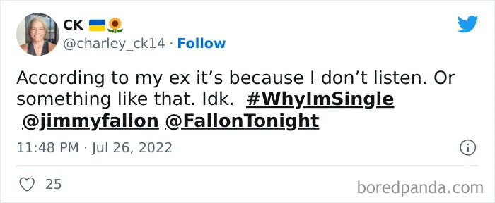 Jimmy Fallon Asks People Why They Are Still Single, And People Give Their Funny And Weird Reasons (50 New Tweets)