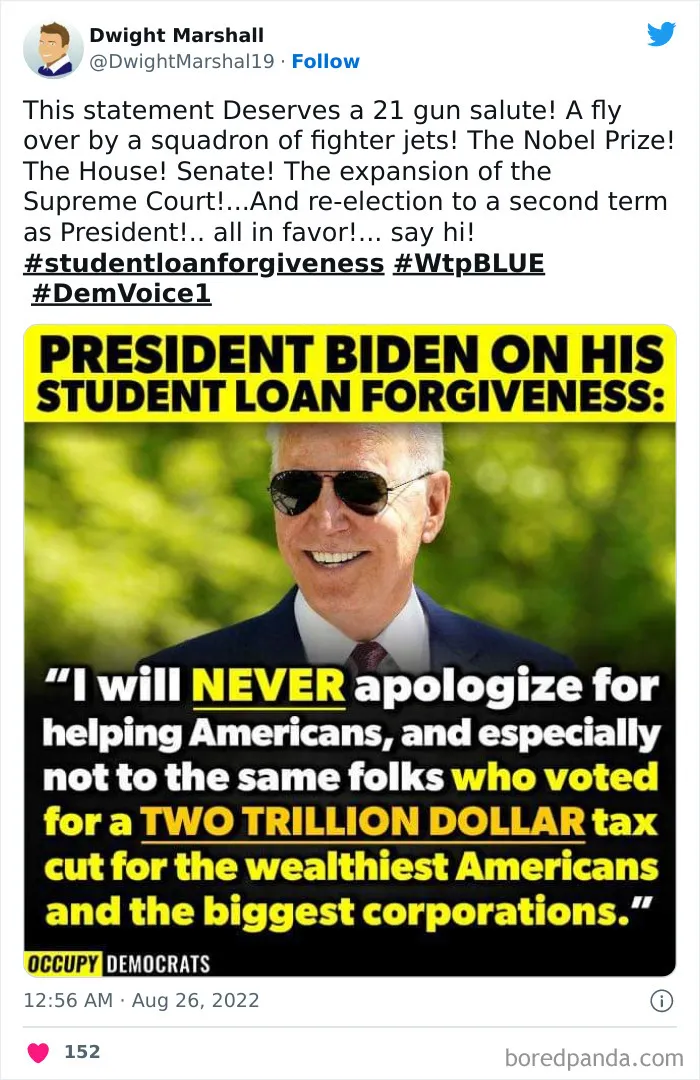 30 Of The Best Reactions From The Internet To Biden Canceling Student Loan Debt