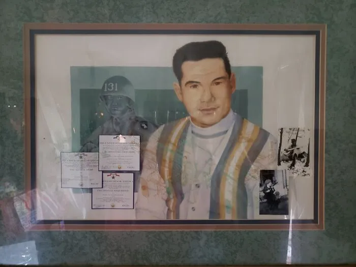 A Collage Portrait Of My Father. (Sorry For Glare)
