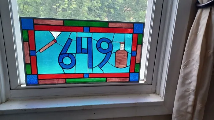 Stained Glass House Number For A Friend.  They Like Cigars And Bourbon