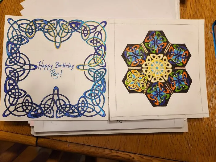 I Begin With Stencils, Then Connect Them. It Is Very Soothing To Figure Out What Line Goes Over And Under.