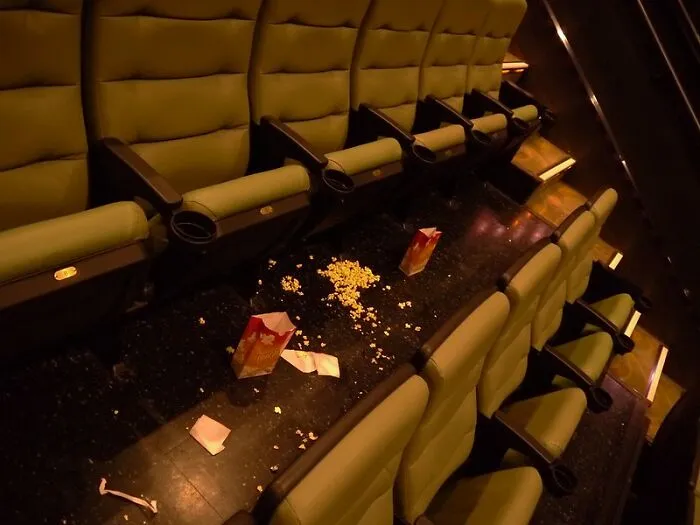 Throw Away Your Trash At The Movie Theater