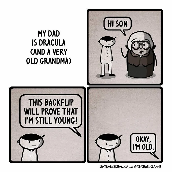 This Artist Creates Dark Yet Silly Comics About A Funny Grandma And Other Unexpected Situations (30 New Pics)