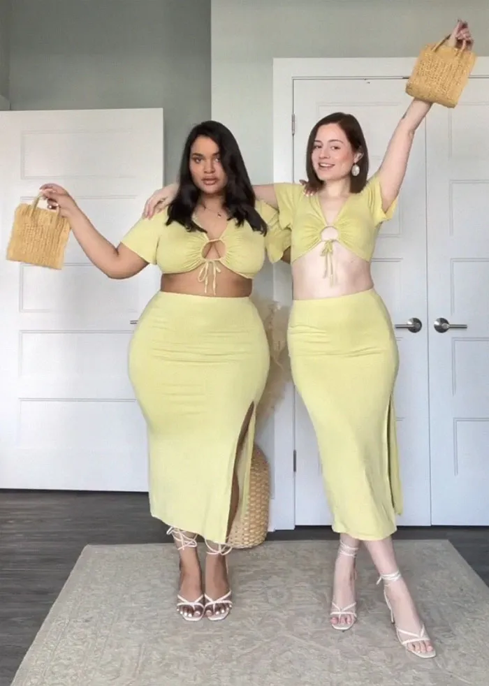 2 Amigas muestran cómo les queda la misma ropa en sus distintos tipos de cuerpo (30 nuevas fotos)