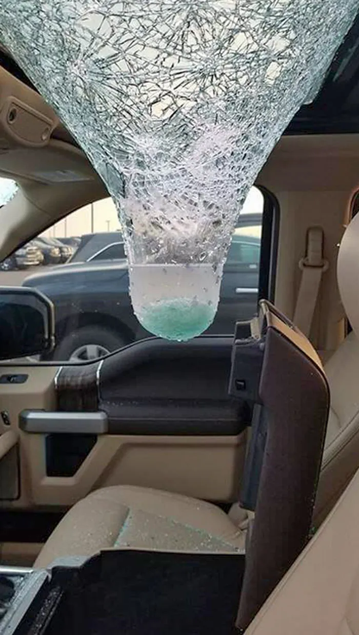 Hail Through Sunroof