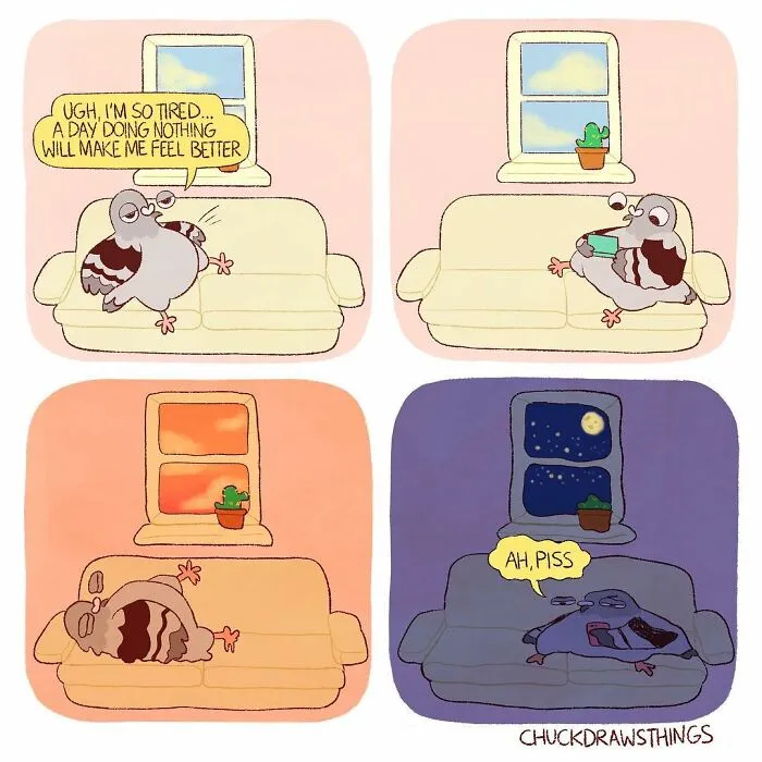 Artist Portrays How Life Looks When You Have Depression And Anxiety Through These 30 Relatable Comics Featuring A Cartoon Pigeon
