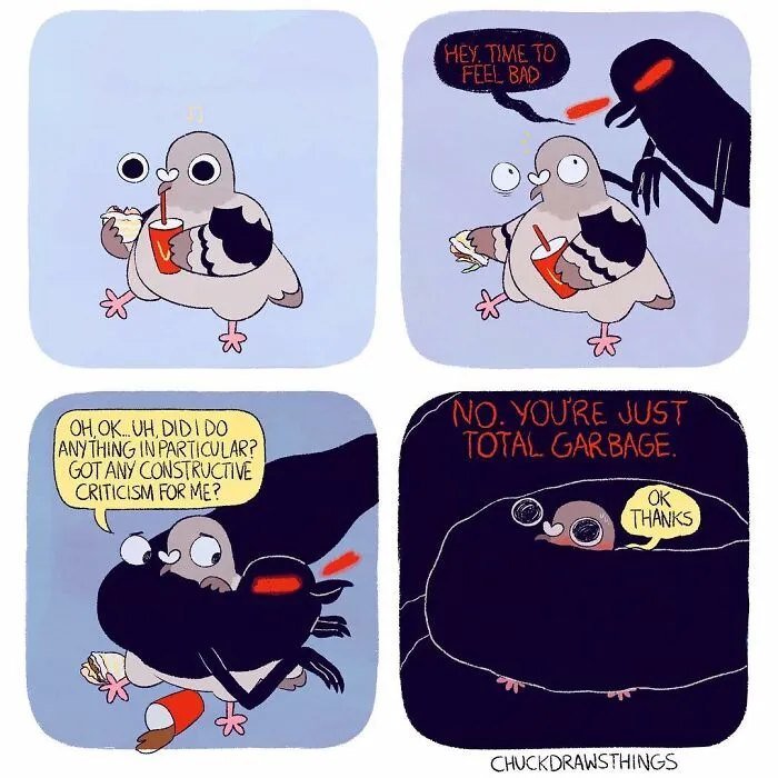 Artist Portrays How Life Looks When You Have Depression And Anxiety Through These 30 Relatable Comics Featuring A Cartoon Pigeon