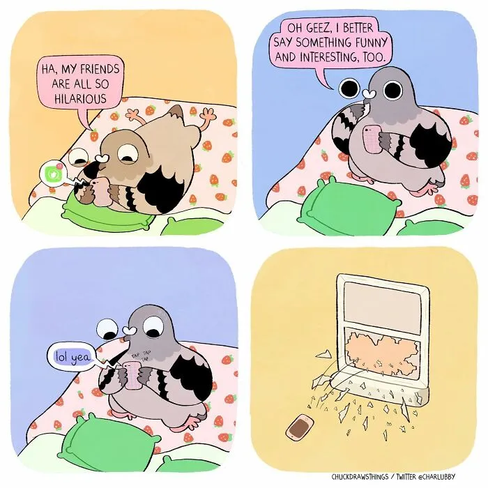 Artist Portrays How Life Looks When You Have Depression And Anxiety Through These 30 Relatable Comics Featuring A Cartoon Pigeon