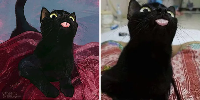 30 Of The Funniest Internet-Famous Cat Pics Get Illustrated By Catwheezie (New Pics)