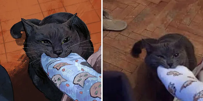 30 Of The Funniest Internet-Famous Cat Pics Get Illustrated By Catwheezie (New Pics)