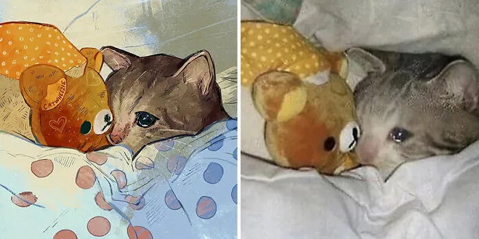 30 Of The Funniest Internet-Famous Cat Pics Get Illustrated By Catwheezie (New Pics)
