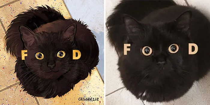 30 Of The Funniest Internet-Famous Cat Pics Get Illustrated By Catwheezie (New Pics)