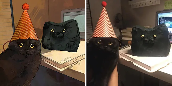 30 Of The Funniest Internet-Famous Cat Pics Get Illustrated By Catwheezie (New Pics)