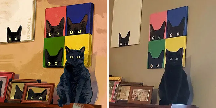 30 Of The Funniest Internet-Famous Cat Pics Get Illustrated By Catwheezie (New Pics)
