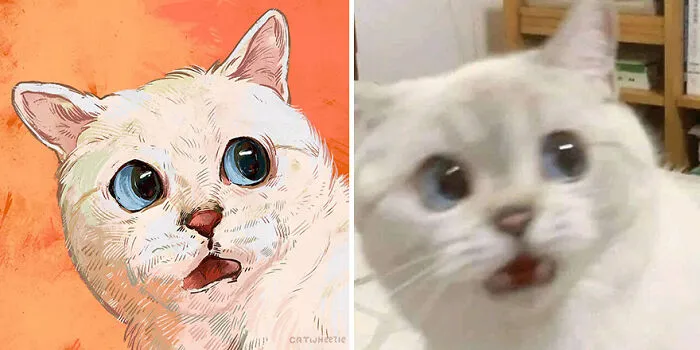 30 Of The Funniest Internet-Famous Cat Pics Get Illustrated By Catwheezie (New Pics)