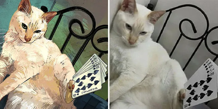 30 Of The Funniest Internet-Famous Cat Pics Get Illustrated By Catwheezie (New Pics)