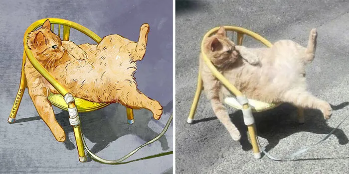 30 Of The Funniest Internet-Famous Cat Pics Get Illustrated By Catwheezie (New Pics)
