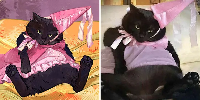 30 Of The Funniest Internet-Famous Cat Pics Get Illustrated By Catwheezie (New Pics)
