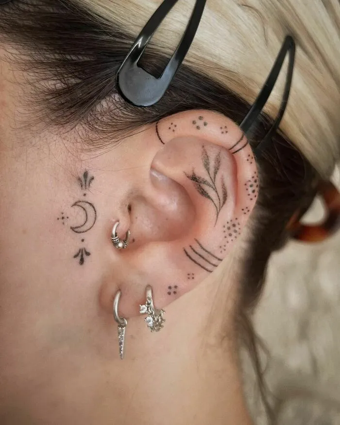 Dot And Line Ornament Tattoo