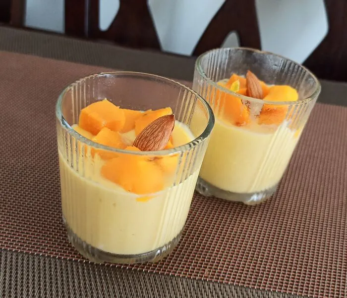 Fresh Mango Almond Pudding
