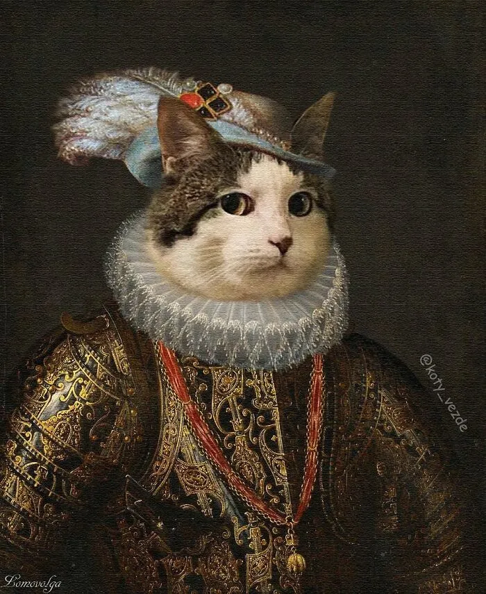 Artist Turns Pictures Of Cats Into Classical Paintings (56 Pics)