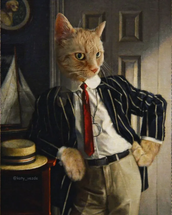 Artist Turns Pictures Of Cats Into Classical Paintings (56 Pics)