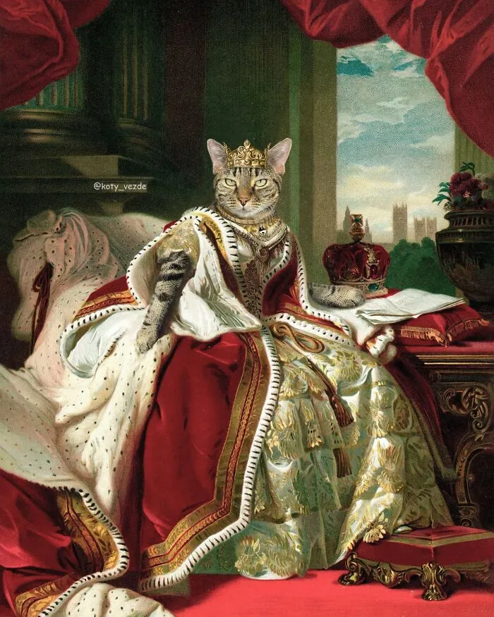 Artist Turns Pictures Of Cats Into Classical Paintings (56 Pics)