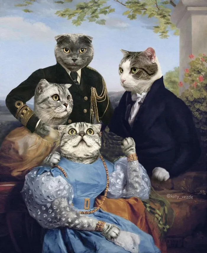 Artist Turns Pictures Of Cats Into Classical Paintings (56 Pics)