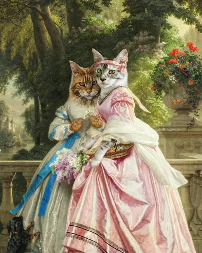 Artist Turns Pictures Of Cats Into Classical Paintings (56 Pics)