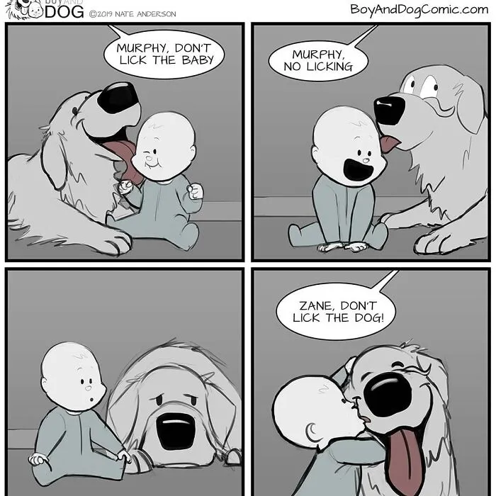 Dad Illustrates How His Baby Son And Their Dog Experience Friendship (30 New Comics)