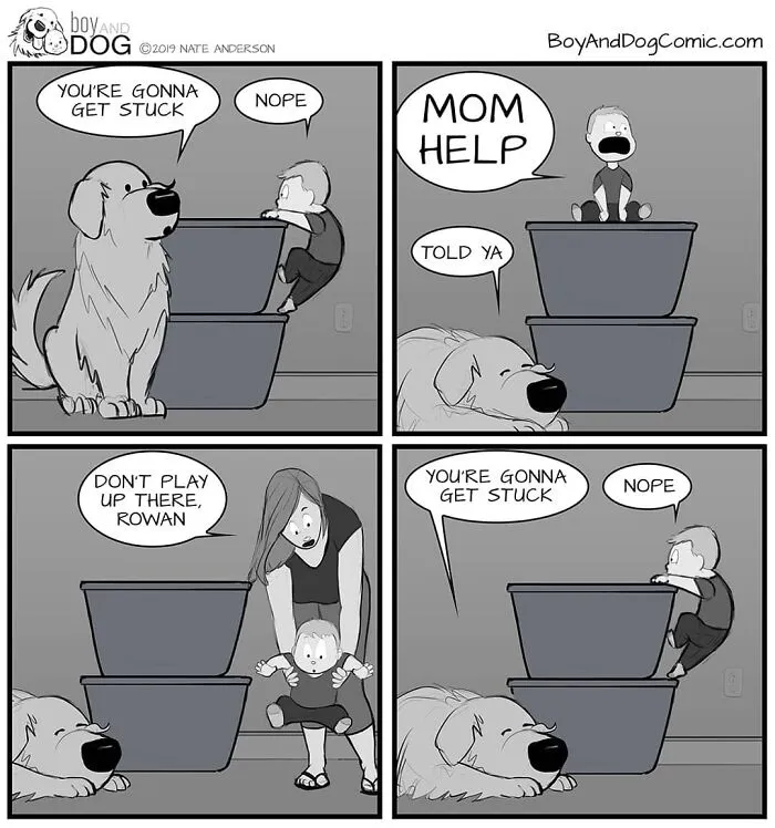 Dad Illustrates How His Baby Son And Their Dog Experience Friendship (30 New Comics)
