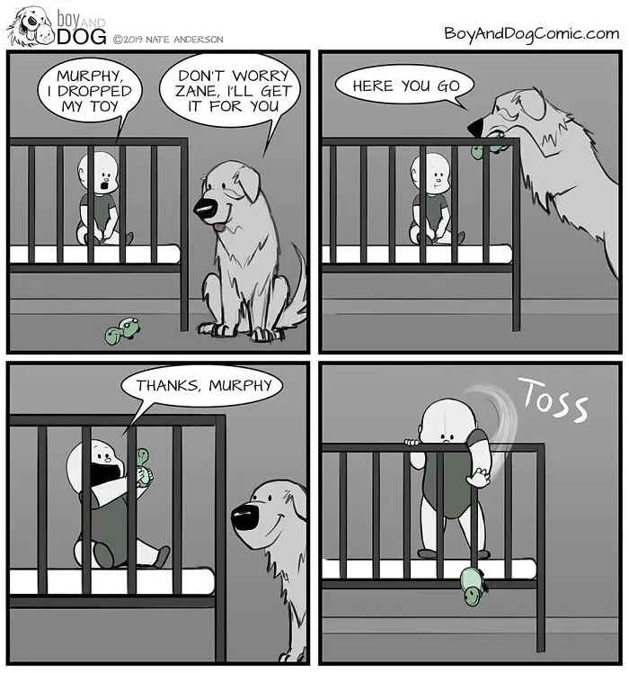 Dad Illustrates How His Baby Son And Their Dog Experience Friendship (30 New Comics)