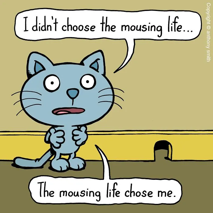 These One-Panel Cat Comics By Anthony Smith Purrfectly Capture What Having A Cat Is Like (40 Pics)