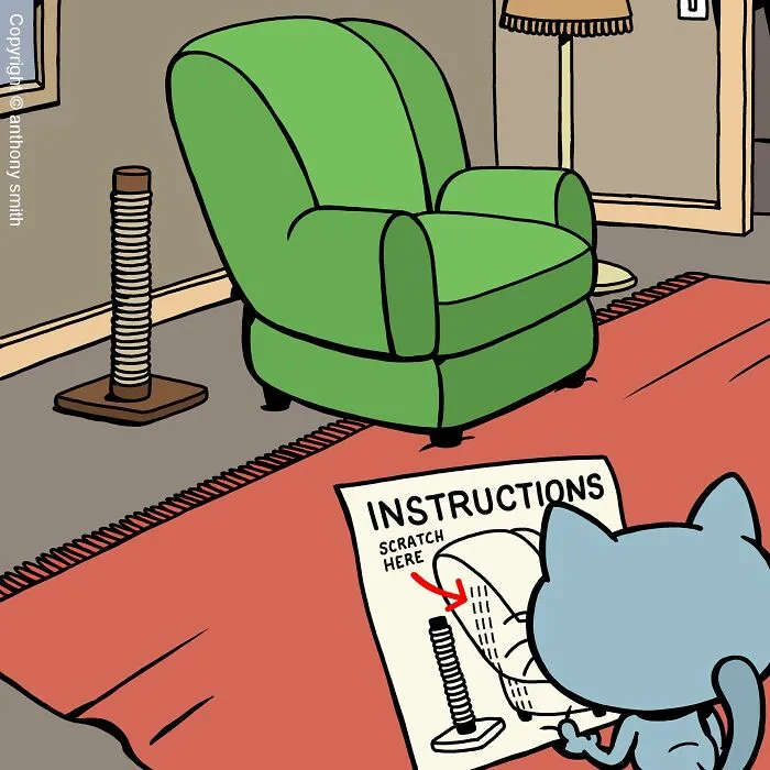 These One-Panel Cat Comics By Anthony Smith Purrfectly Capture What Having A Cat Is Like (40 Pics)