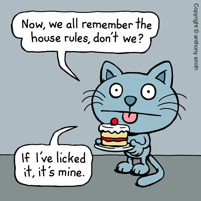 These One-Panel Cat Comics By Anthony Smith Purrfectly Capture What Having A Cat Is Like (40 Pics)