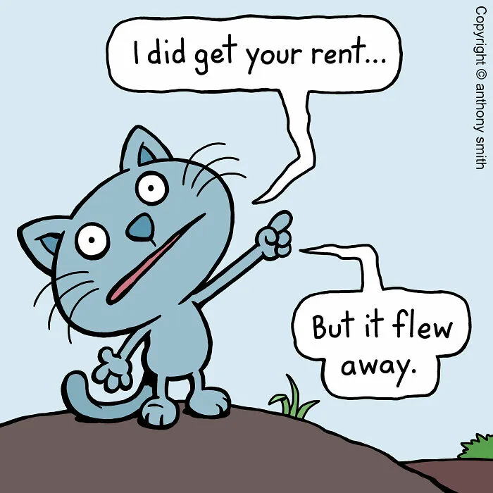 These One-Panel Cat Comics By Anthony Smith Purrfectly Capture What Having A Cat Is Like (40 Pics)