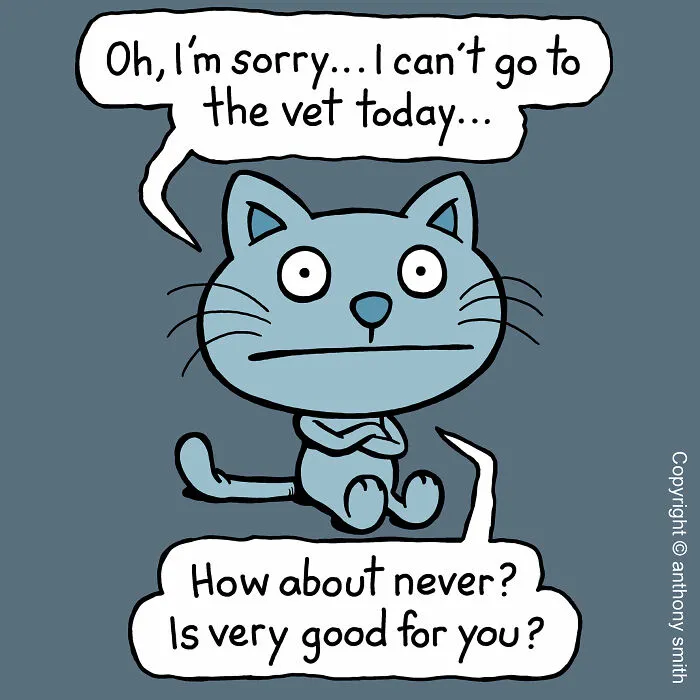 These One-Panel Cat Comics By Anthony Smith Purrfectly Capture What Having A Cat Is Like (40 Pics)