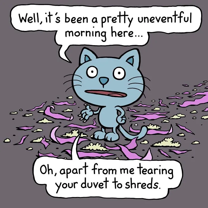 These One-Panel Cat Comics By Anthony Smith Purrfectly Capture What Having A Cat Is Like (40 Pics)