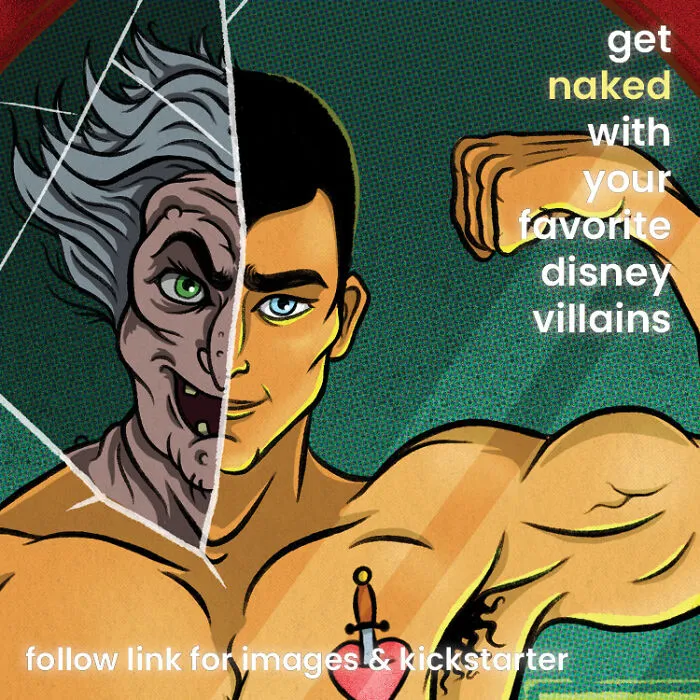 I Am Producing An Art Project Of Male Sports Pin-Ups Inspired By Disney Villains (17 Pics)