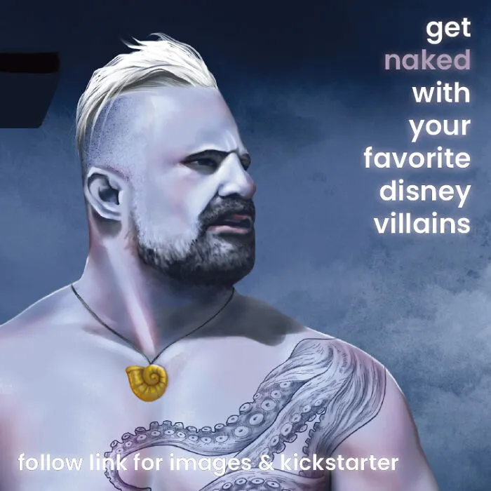 I Am Producing An Art Project Of Male Sports Pin-Ups Inspired By Disney Villains (17 Pics)