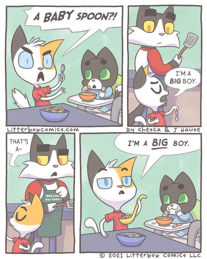 I Illustrate My Experience As A Modern-Day Parent In 30 Comics With A Feline Twist (New Pics)