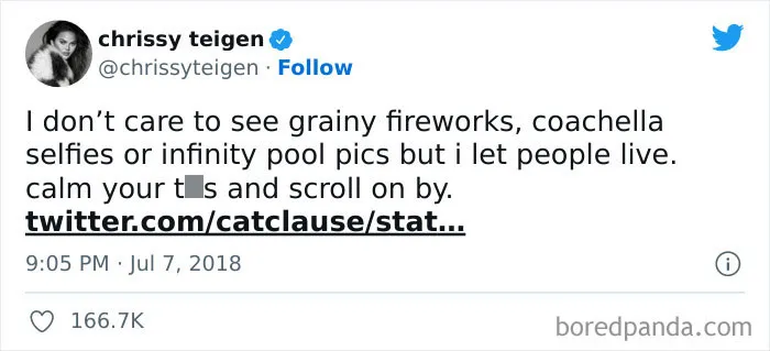 Chrissy Teigen Shared A Photo Of Herself Nursing Her Newborn, But One Twitter User Commented That They Didn't Want To See Celebrities Like Teigen Nursing. Teigen's Reply: