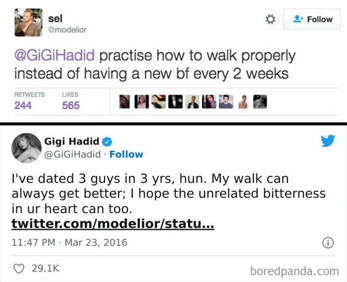 Gigi Clapping Back At A Troll