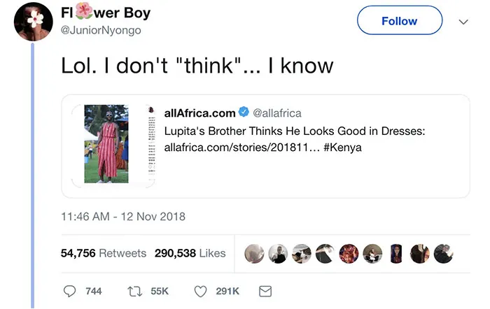 This Headline Was Trying To Call Lupita Nyong'o's Brother, Peter Nyong'o, Out. But He Knows He Looks Good
