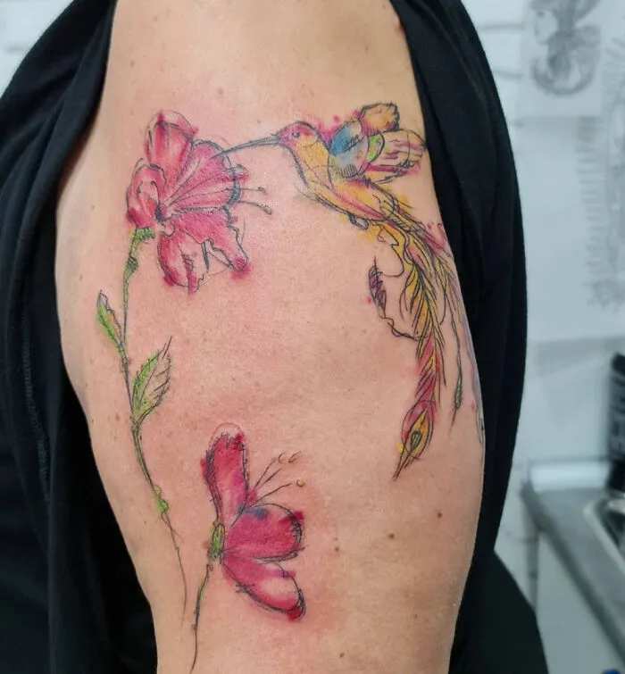 Later I Had A Lovely Background Added, The Design Of This Hummingbird Was A Joint Effort