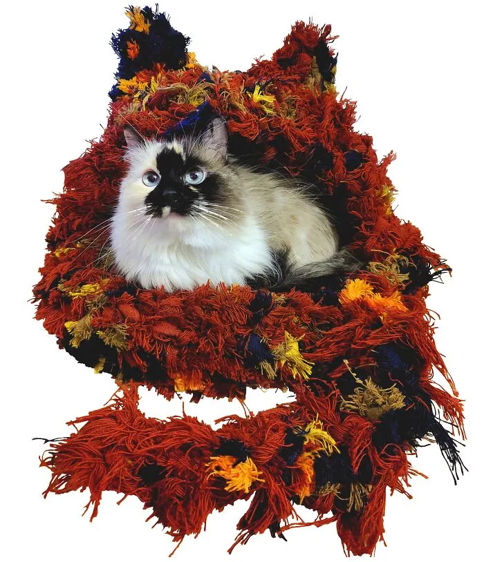 I Make And Sell Cat Shaped Cat Beds, Made From Wool Manufacture Waste.