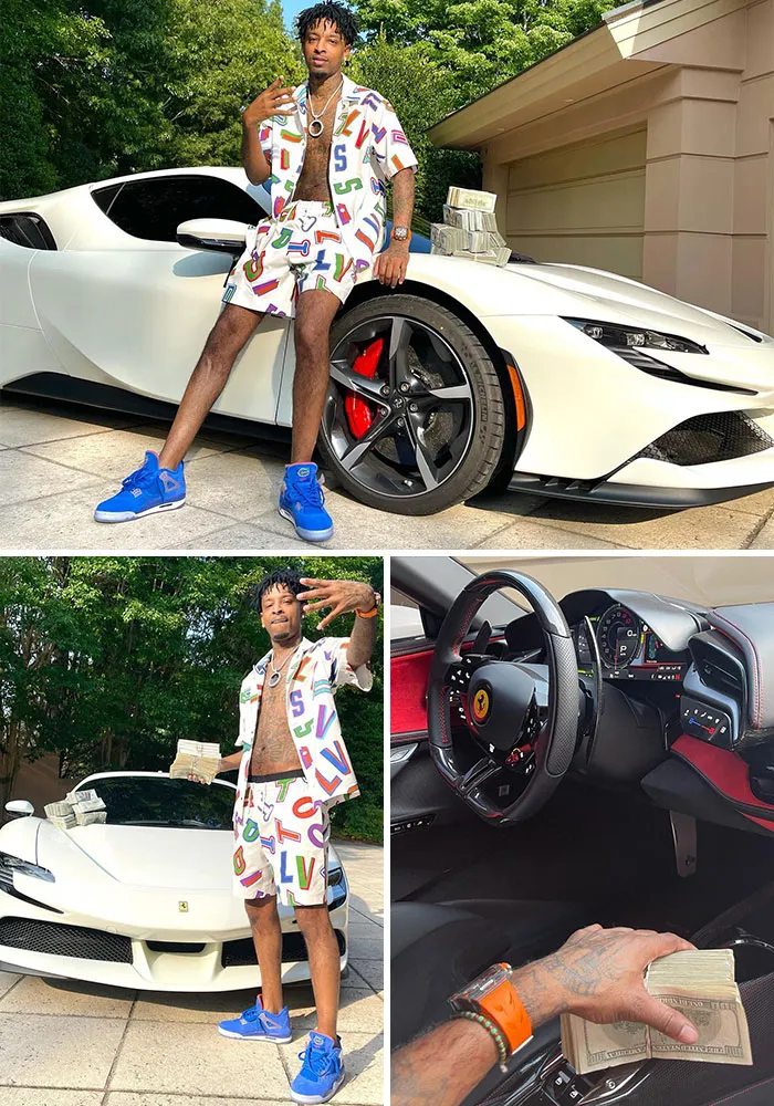 Rapper 21 Savage Million Dollar Ferarri 