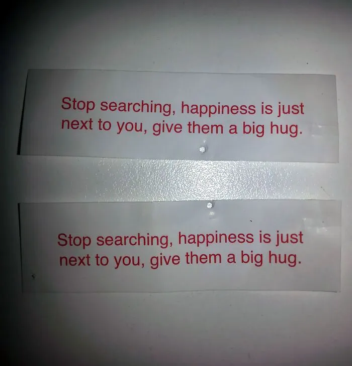 My Boyfriend And I Were Sitting Next To Each Other At A Family Dinner And Got The Same Fortune